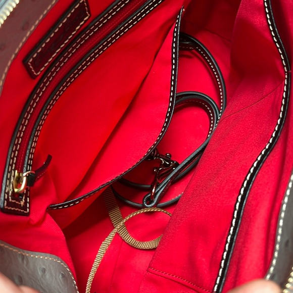 NWOT Dooney Bourke Ostrich Pattern Leather Dome Satchel. - Picture 10 of 13